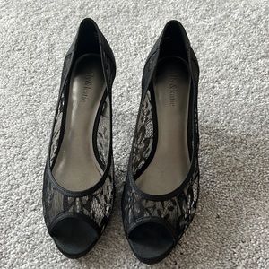 Kelly & Katie black lace heels